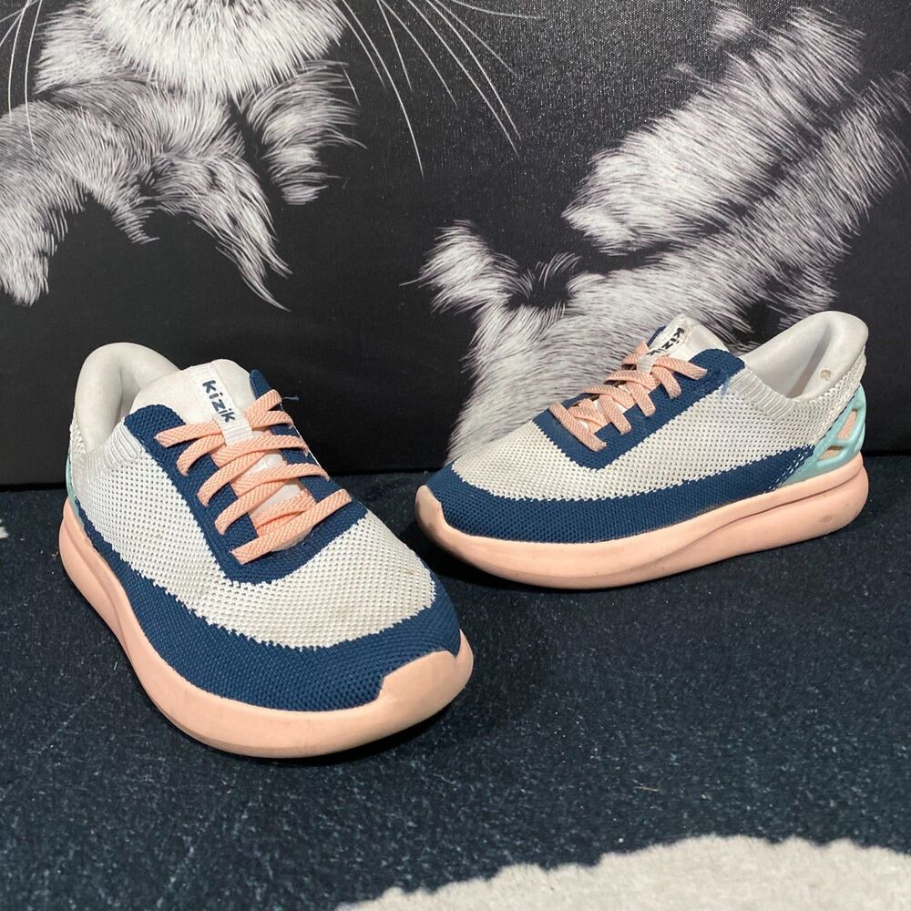 Kizik Athens KATHBC05 Athletic Sneaker Shoes Girls 1 Gray Knit Sports Walking
